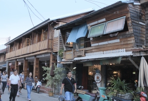 The charming wooden storefronts of Chiang Khan